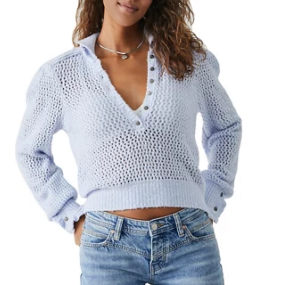 {NWT} $138 FREE PEOPLE  snowdraft pullover/peri ice